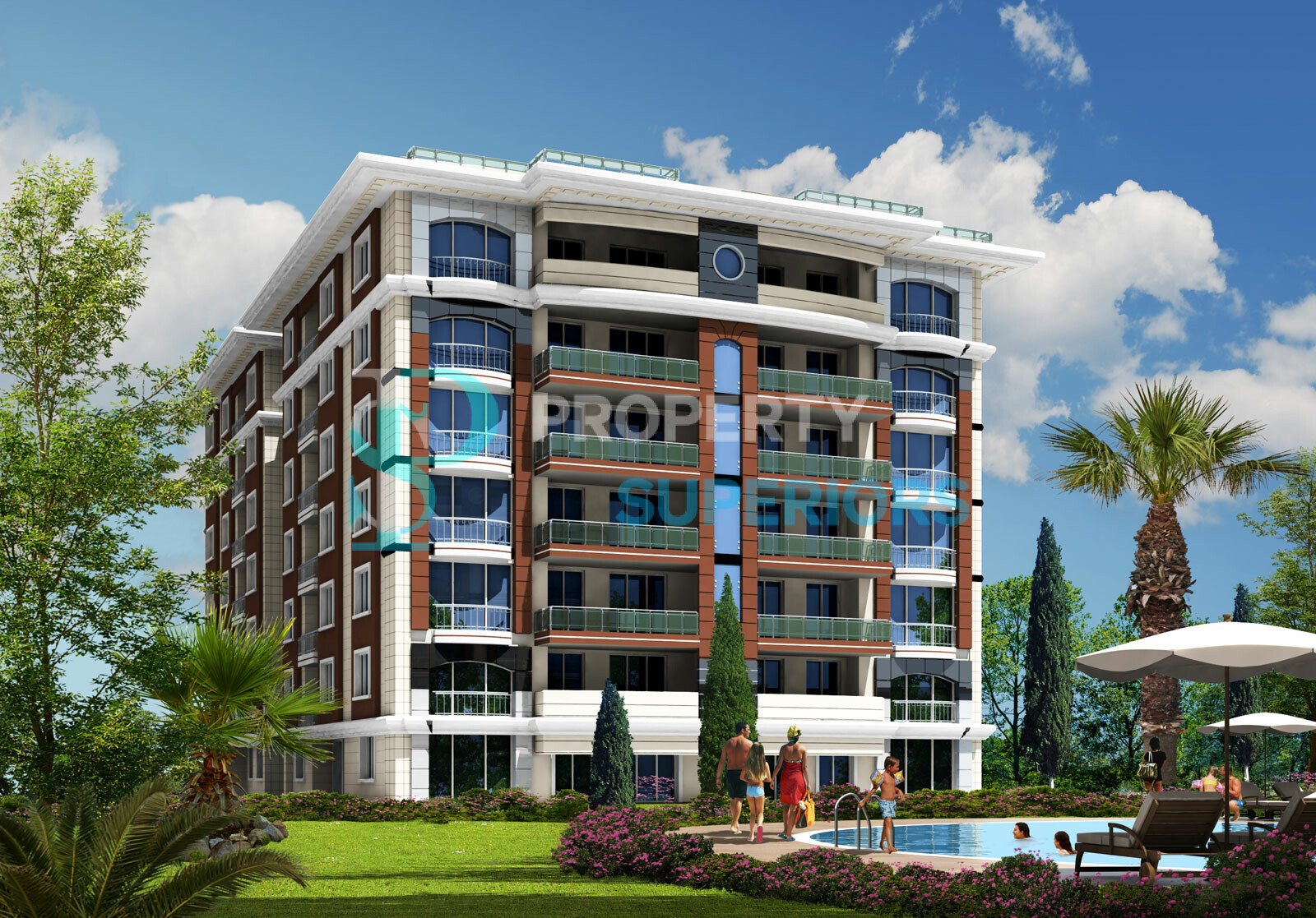 Big Sizes Apartments Designed For Family With Superb Greenery